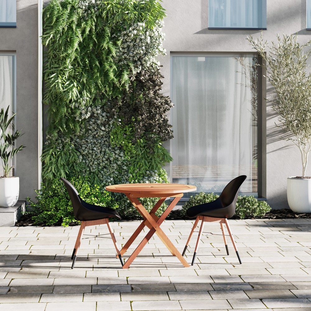 Amazonia Chatelus 3-Piece Outdoor Dining Set | Eucalyptus | Ideal for Patios
