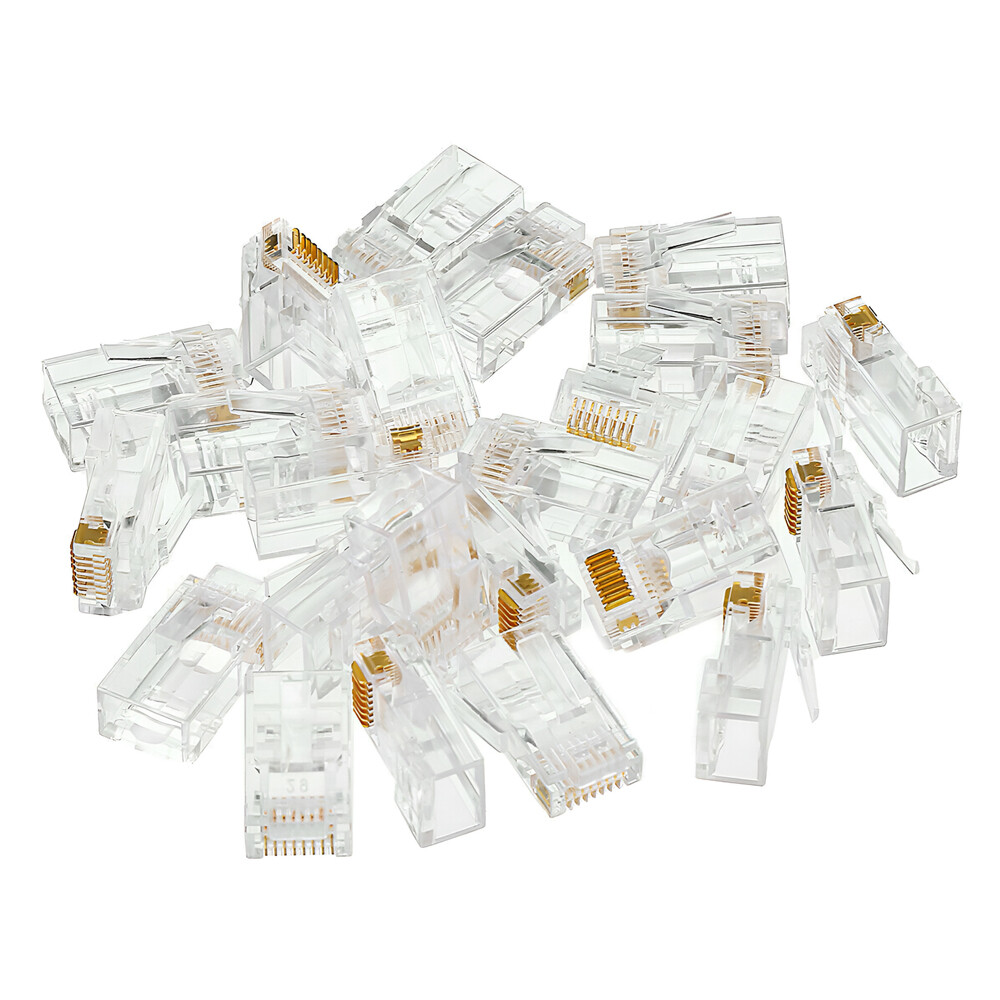 500 Pcs CAT6 RJ45 Pass Through Network Cable Modular Plug Connector Open End
