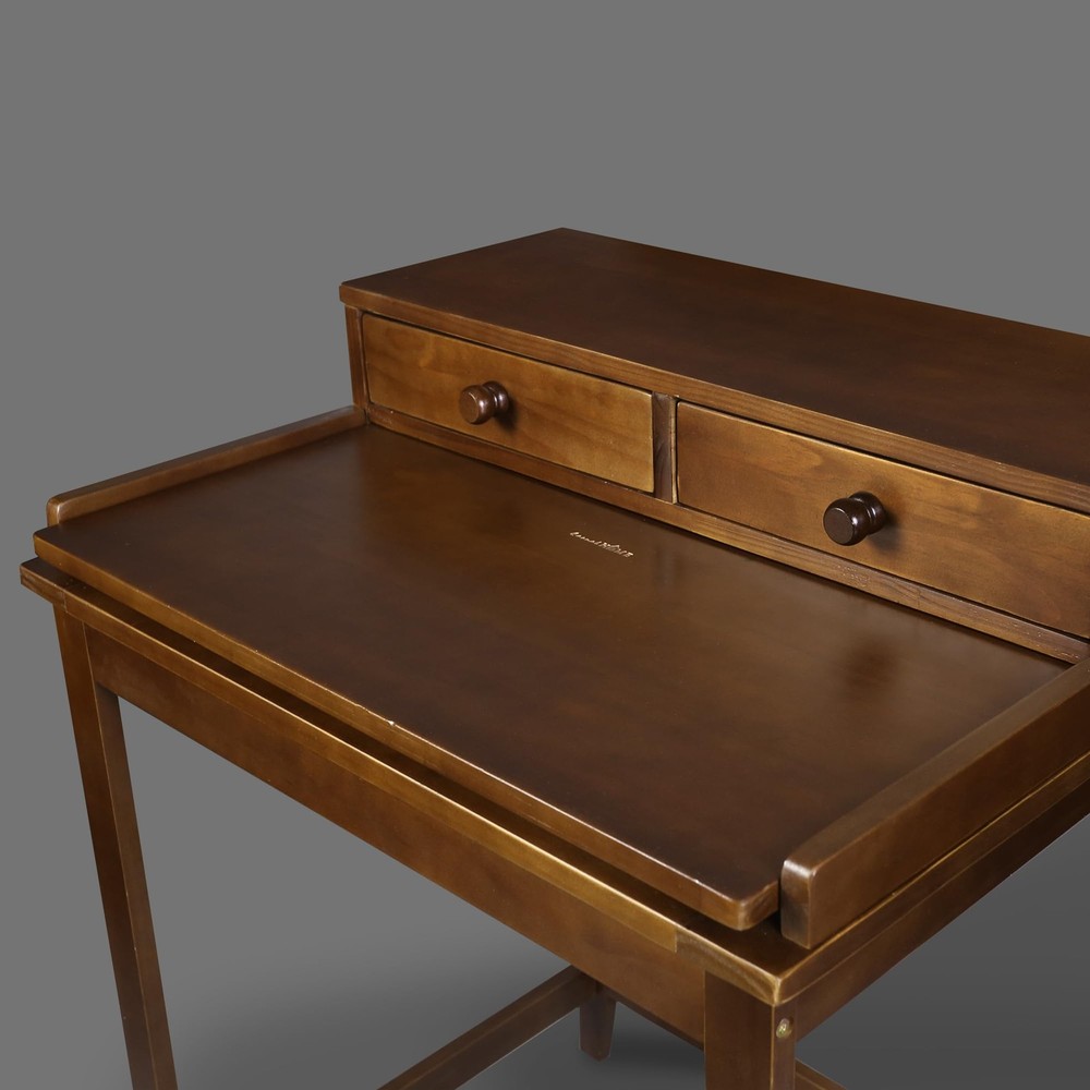 Solid Wood Home Office Computer Desk with Drawers, Pull-Out Tray, and Conceal...