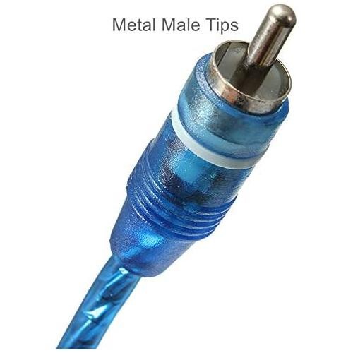 8 Absolute ABC-2F1M BLUE Y-Adapter 2F-1M RCA Interconnect Audio Cable