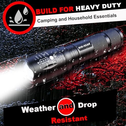 1 Mode Flashlights Bright Zoomable LED Tactical Flashlight High 4 Pack Black