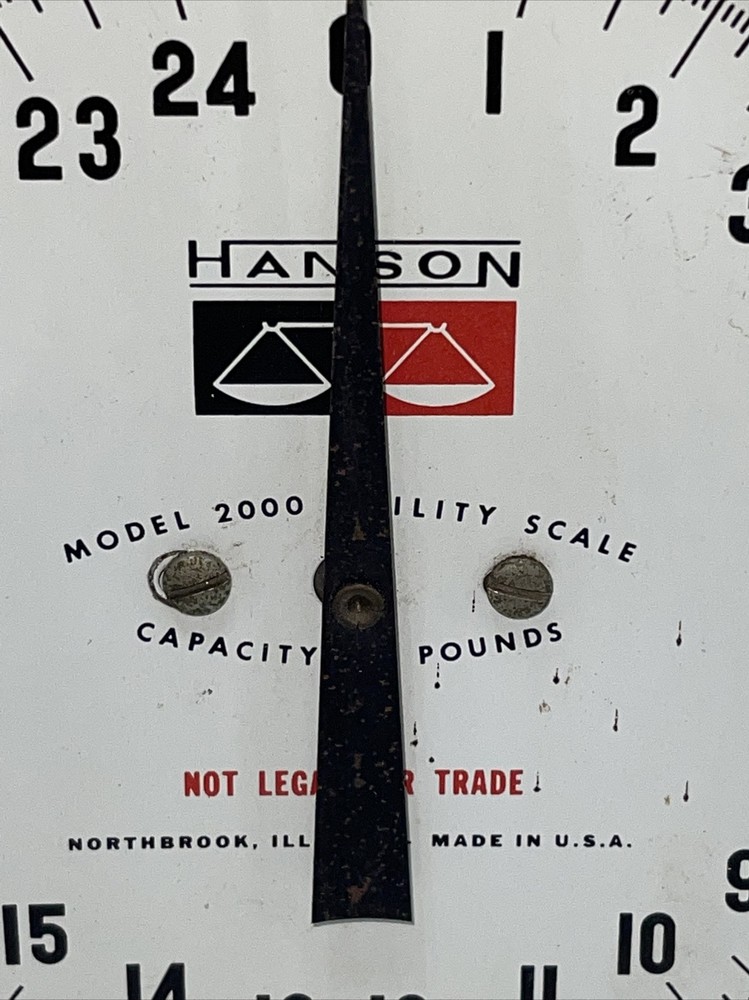 Vintage Hanson Model 2000 Kitchen Utility Scale 25 lb Limit