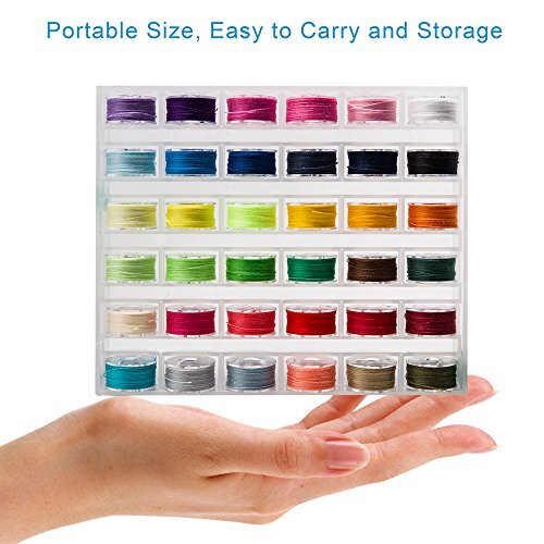 36Pcs Bobbins and Sewing Threads with Bobbin Case for Multiple Sewing