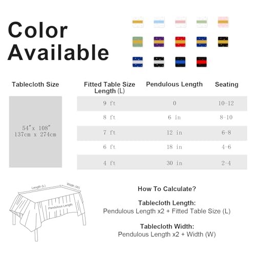 Tablecloth Party Decorations Plastic Black Tablecloth 2 Pack Black and Red