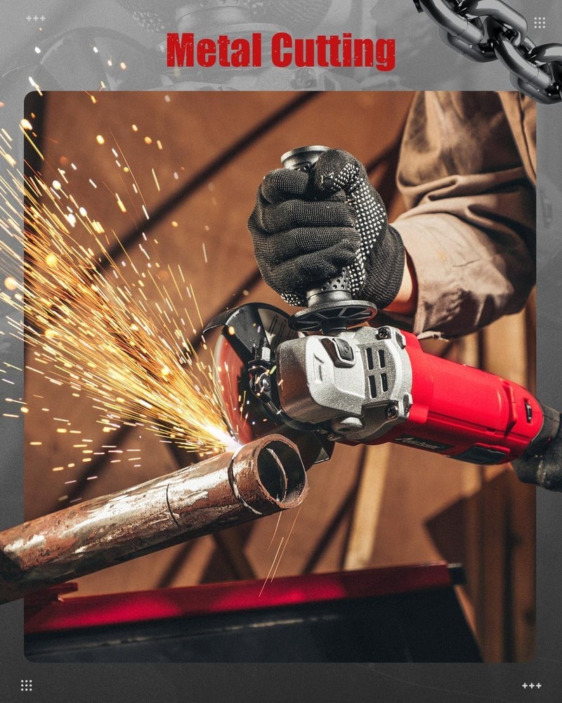 Electric 4-1/2" Angle Grinder 1000W with Adjustable Speed & Paddle Switch