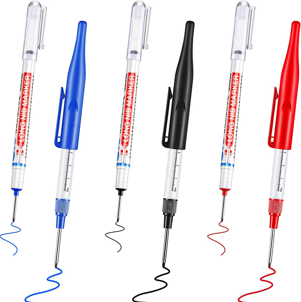 Multi-Purpose Deep Hole Marker Pens Deep Drill Hole Long Nib Marker Waterproo...