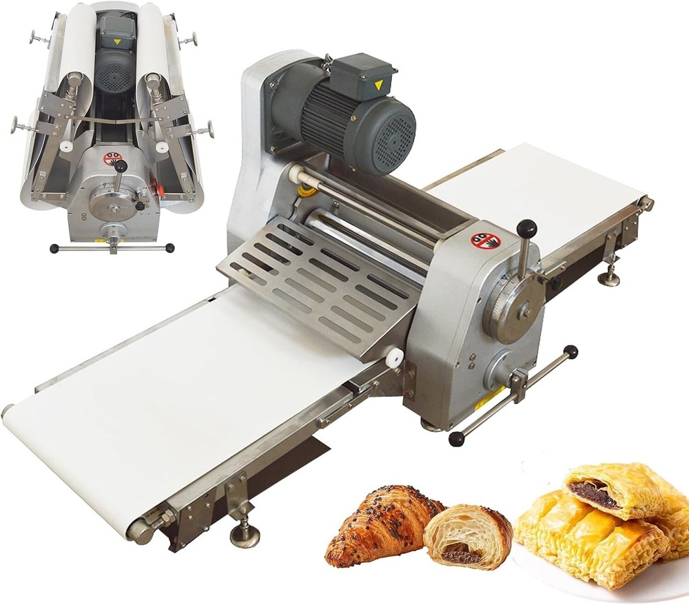 110V Commercial Dough Sheeter Roller Press Crisp Pastry Machine Bread Maker