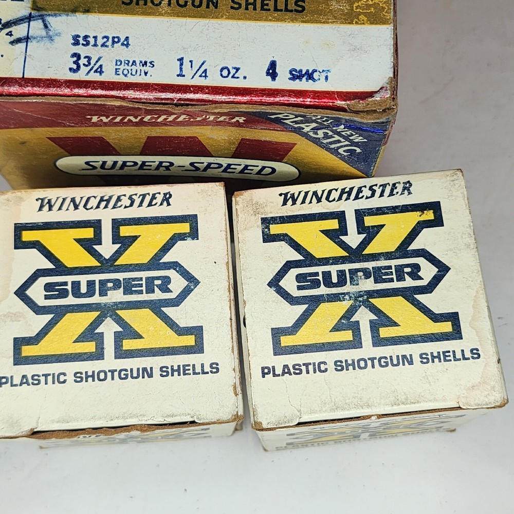 (3) Vintage Winchester Mark 5 Super-Speed Super X Empty Shotgun Shell Boxes