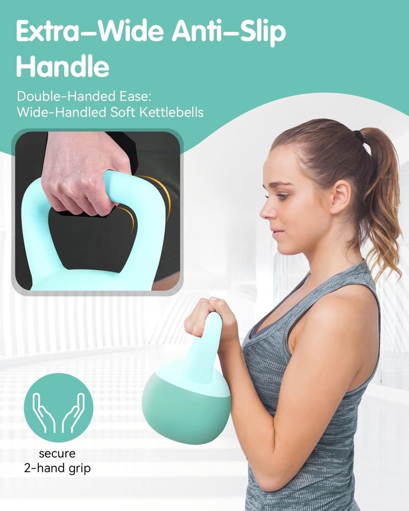 Versatile 10LB Soft Kettlebell - Ergonomic & Safe for Indoor Strength Training