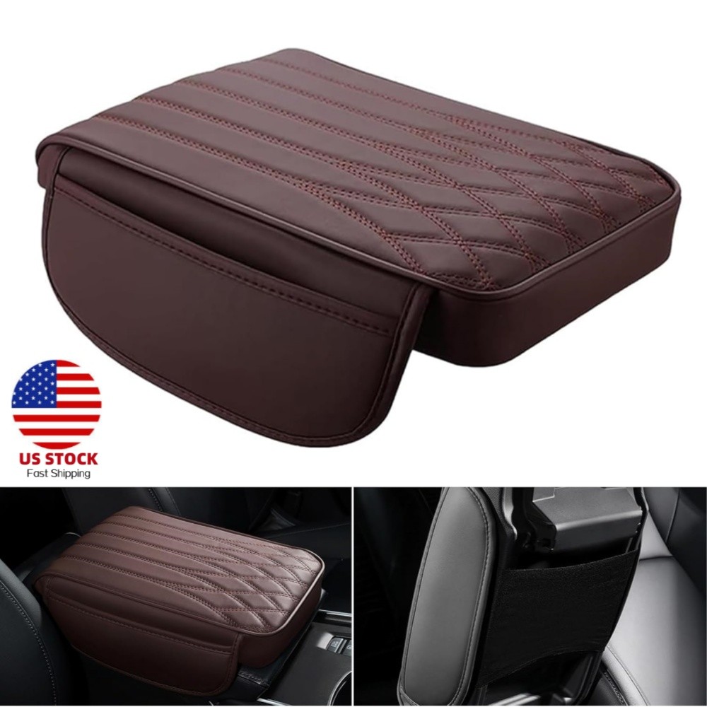 Universal Car Armrest Cushion Auto Center Console Cover Pad with Storage Pocket