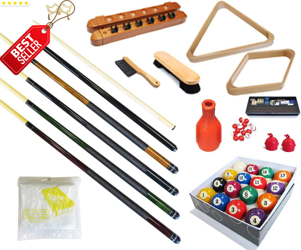 Pool Table Premium Billiard 32Pc Accessory Kit Cue Sticks Balls US