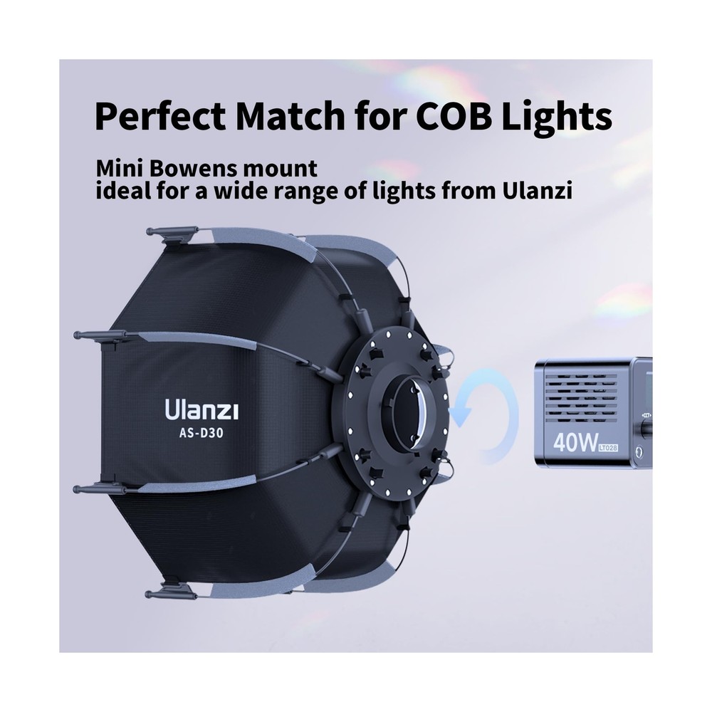 Ulanzi AS-D30 30cm Octagon Softbox Octagonal Speedlite, Studio Flash, Speedli...