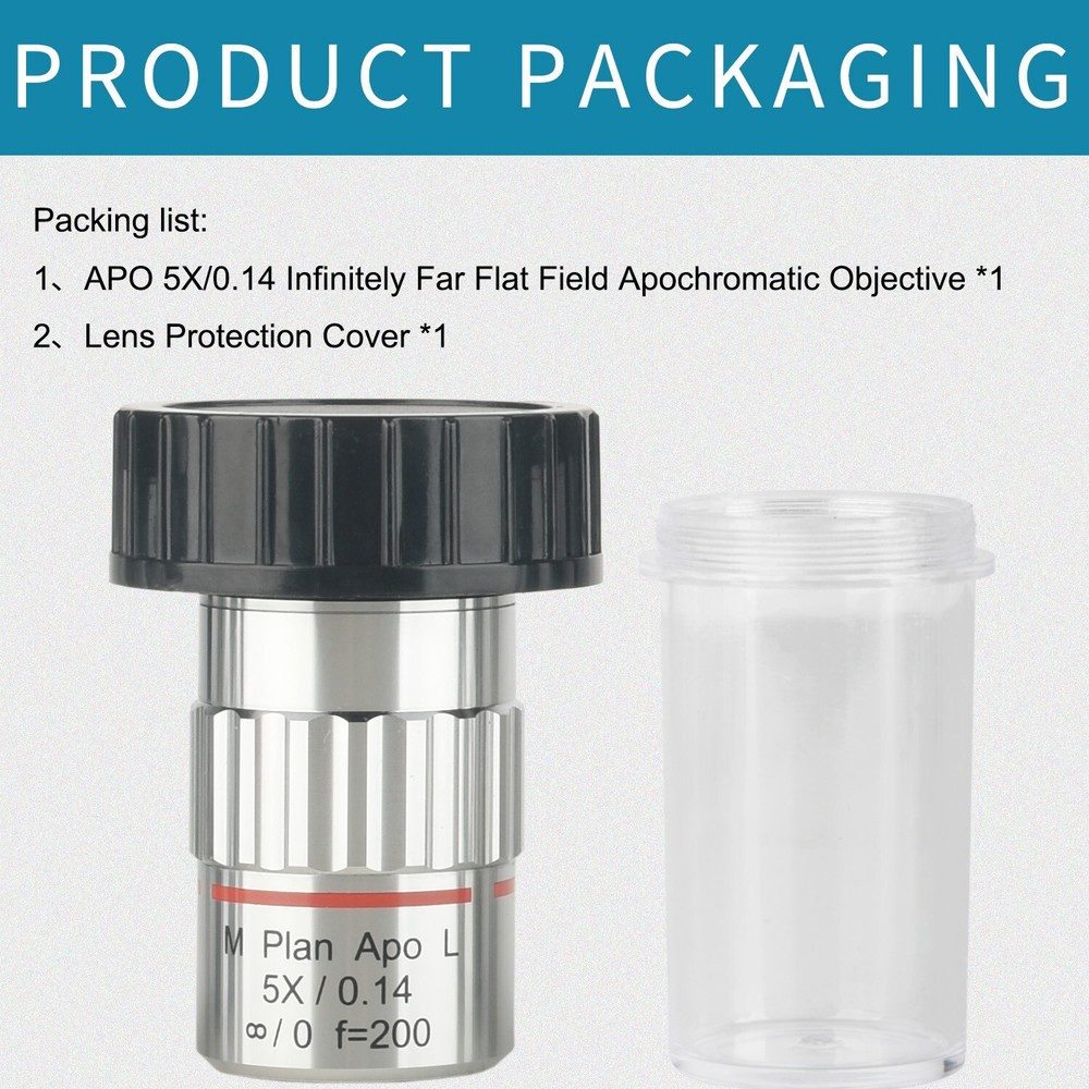 5X Infinite far Long Working Distance Metallographic Microscope objective
