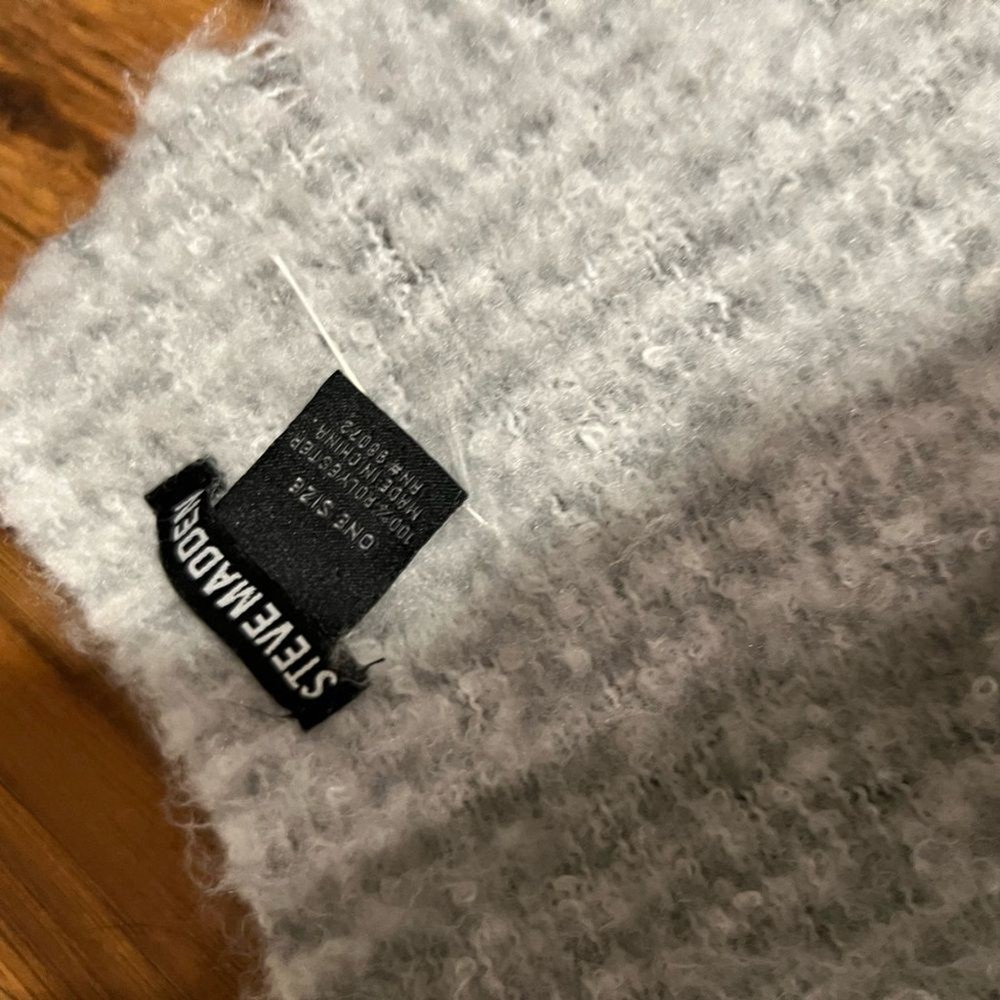 Gray Fringed Scarf