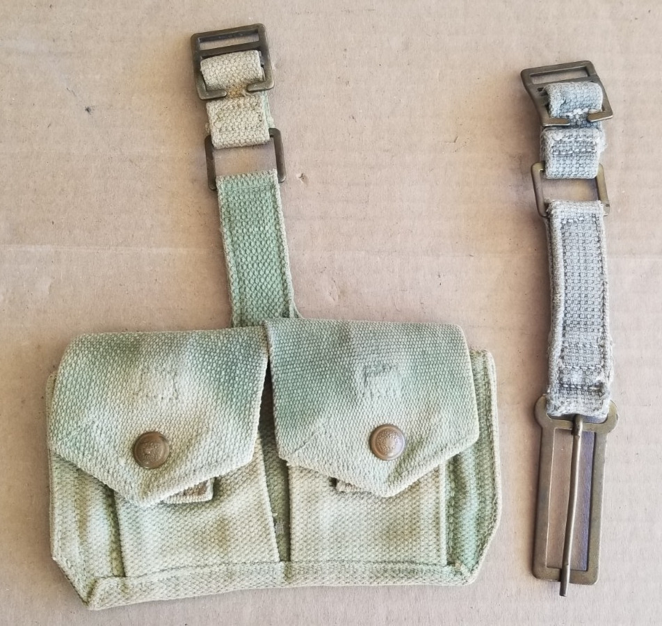 British Army Pattern 37 Web Brace Adapter & Ammo Pouch Original WW2
