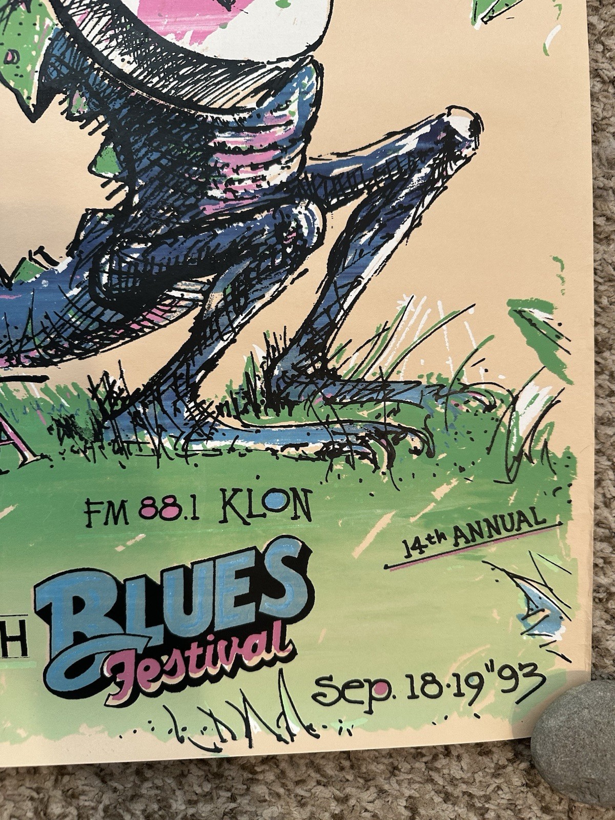 Long Beach Blues Festival Poster 1993 RARE KLON 88.1 14th Annual Music