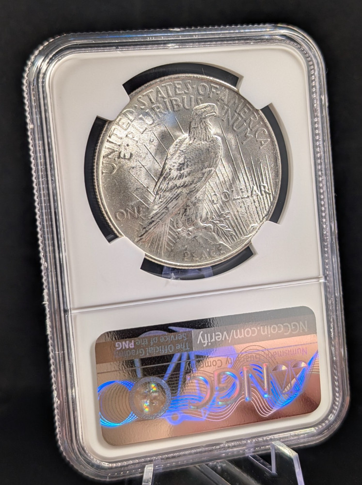 1922 Silver Peace Dollar NGC MS 63 Low Serial