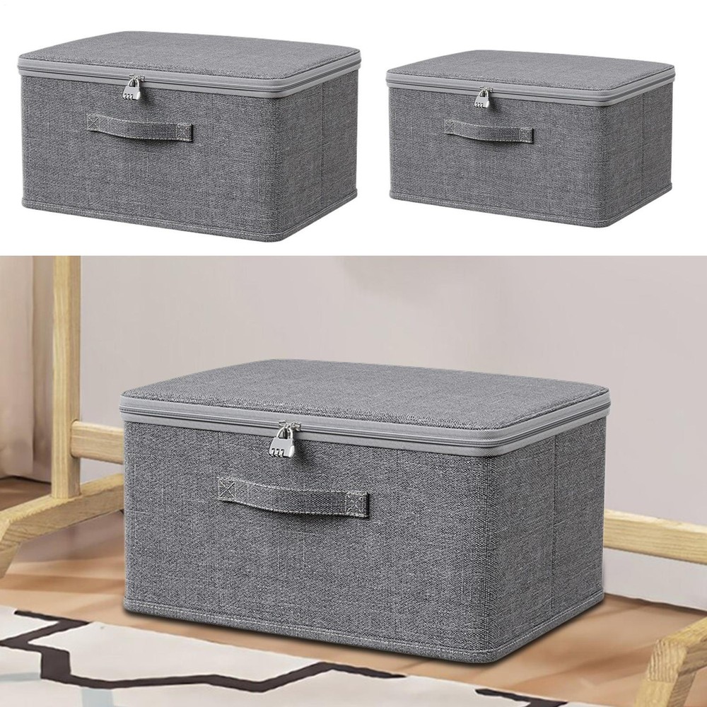 Storage Box With Lock Fabric Storage Lockable Organizer Box For Clothes