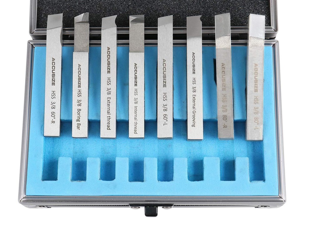 3/8'' 8 Pc Hss Tool Bit Set, Pre-Ground for Turning and Facing Work,