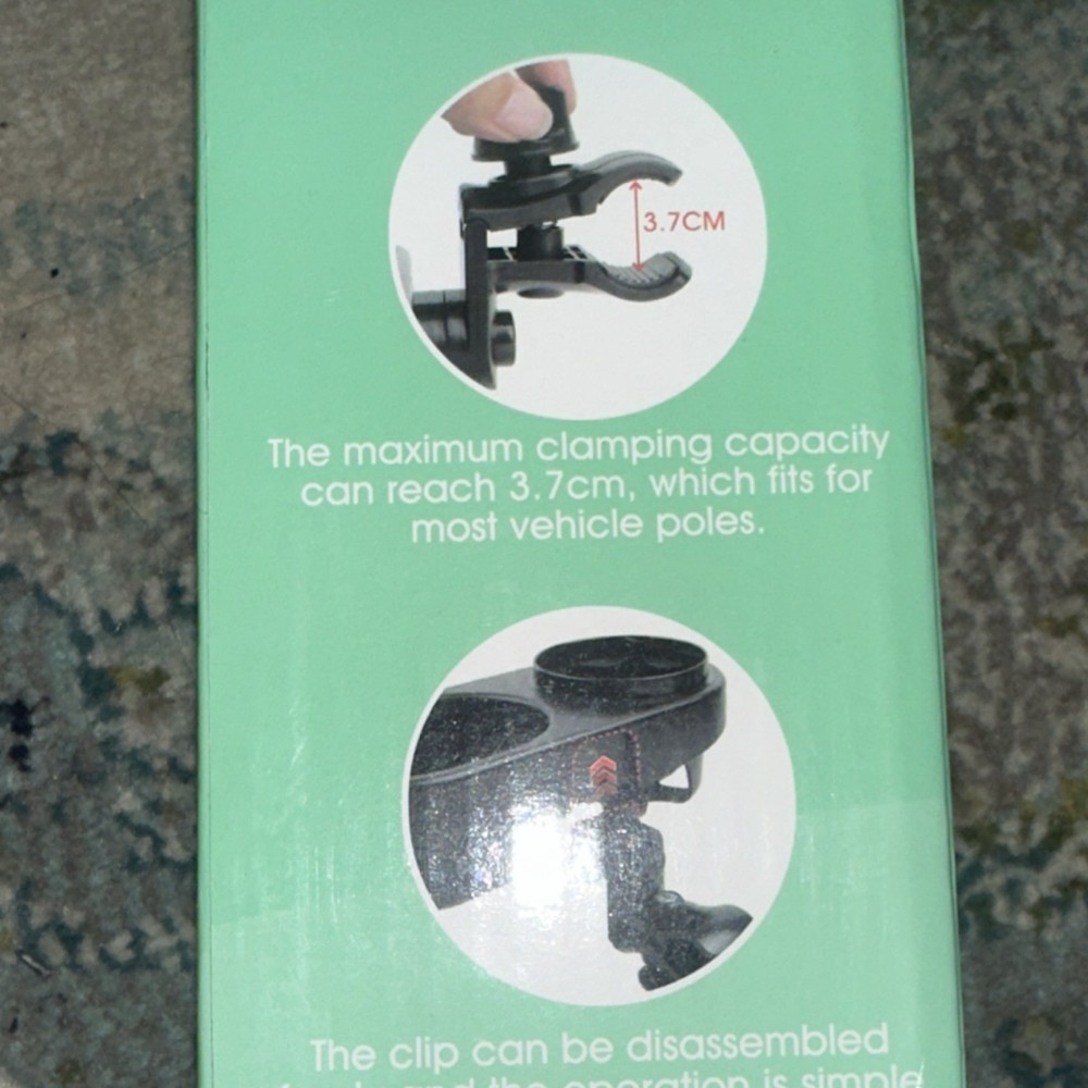 Multi Function Black Cup & Snack Holder for Stroller, Cart, Wheelchair