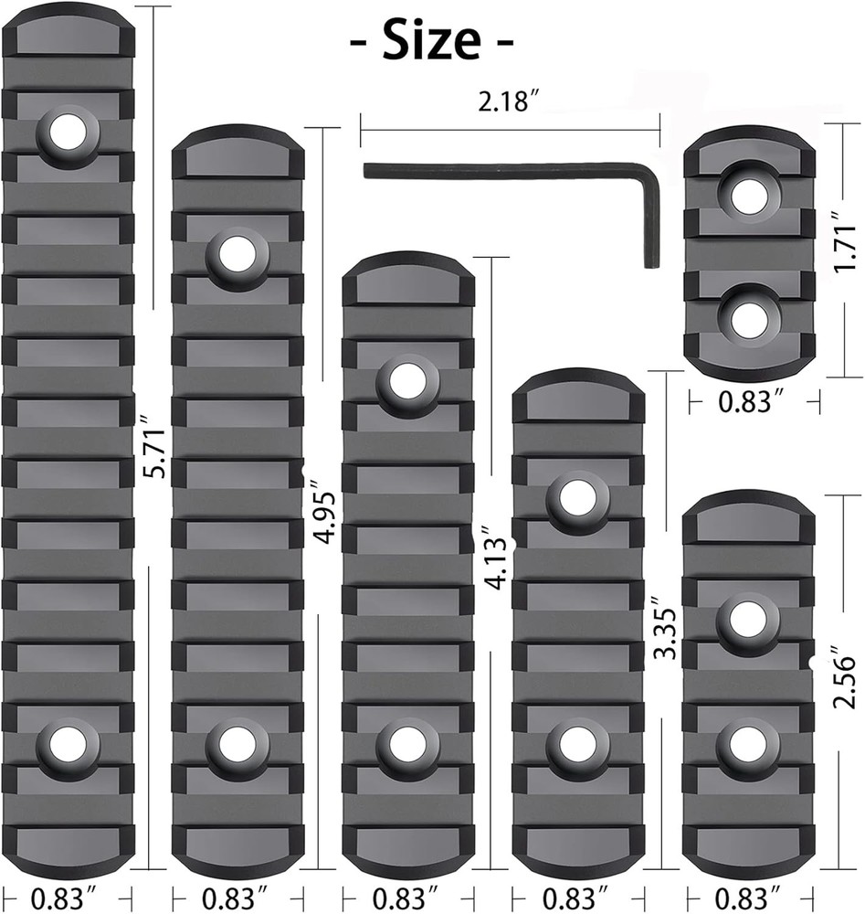 Picatinny Rail Polymer Accessory Single Rail, Black
