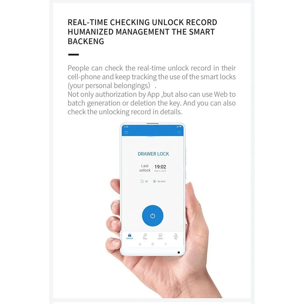 Tuya Lock Bluetooth Drawer Lock, Security Cabinet Electronic Lock Keyless4581