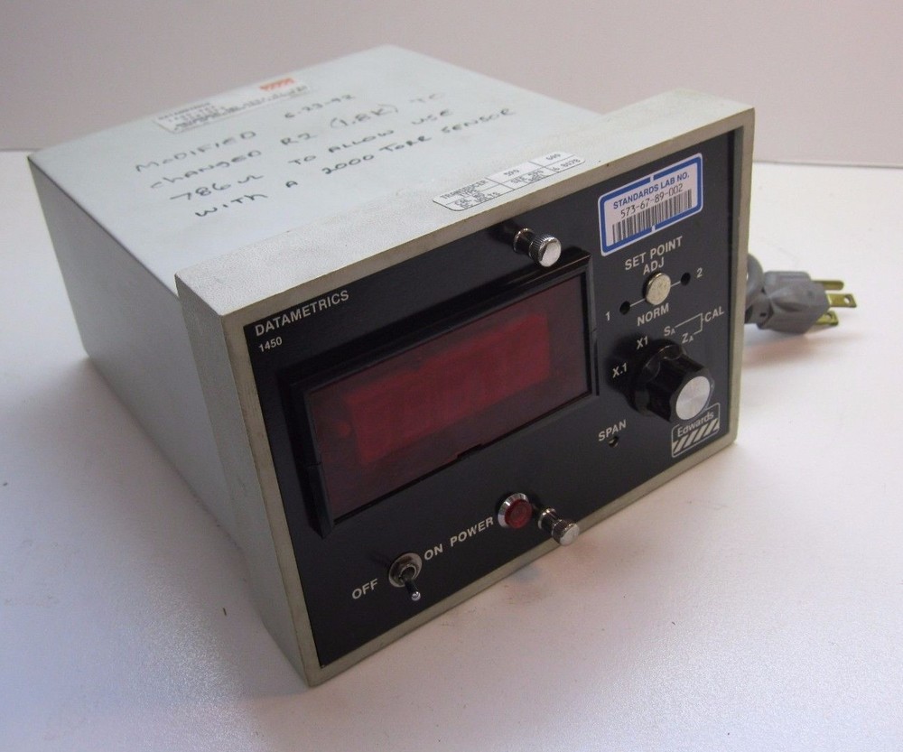 Edwards Datametrics 1450 1400 - 9AX Electronic Manometer Transducer Sensor