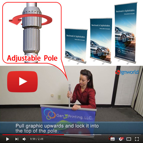 Retractable roll up banner stands 33" Height Adjustable Trade Show Display 4 PCS