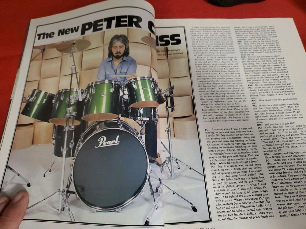 Peter Criss KISS Modern Drummer 1981 Rare