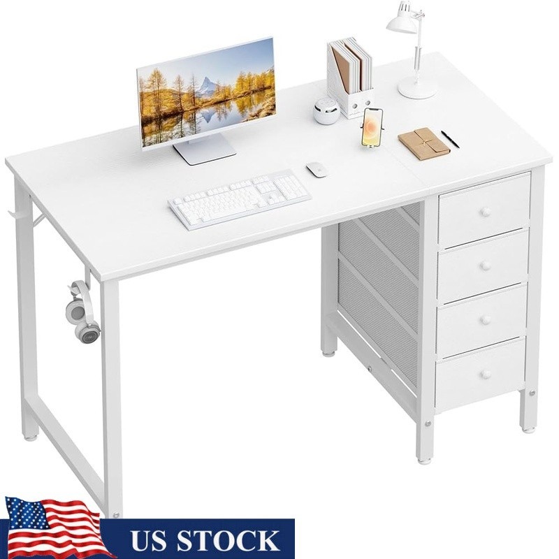 Compact Modern Computer Desk Stylish Space Saving Workstation Home Office Study