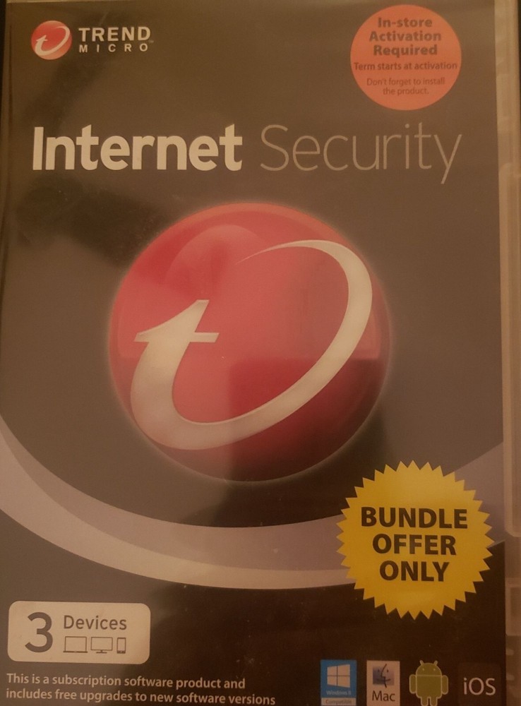 Trend Micro Internet Security Bundle PC Mac iOS Advanced Protection Software