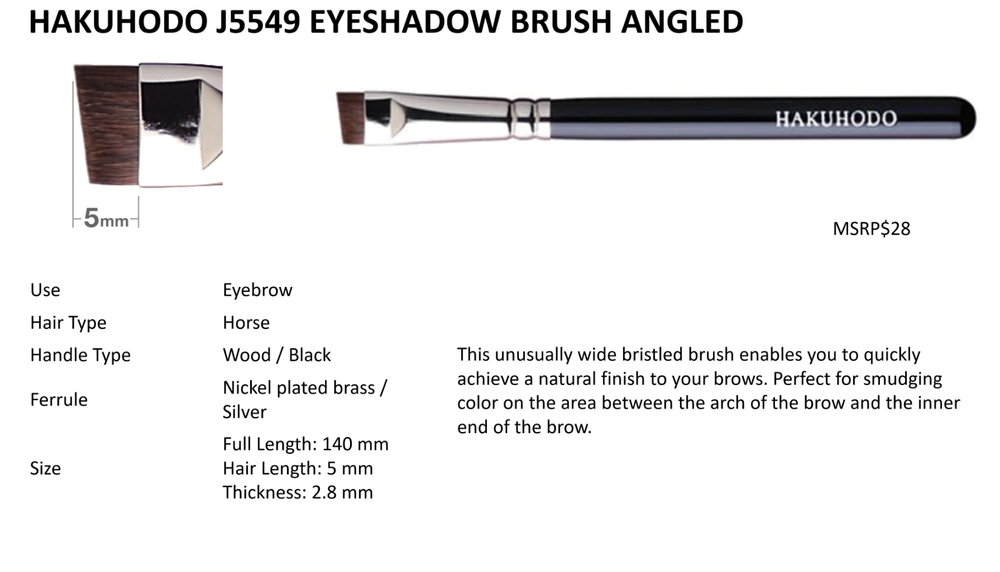Hakuhodo 11 PCS Hand Crafted Makeup Eye Shadow Brushes
