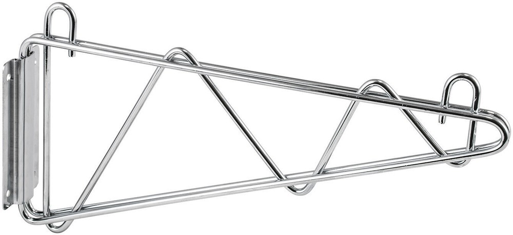 Shelving Wall Mount Brackets, Chrome Plated, 18"W, 1 Pair (2 Pair)