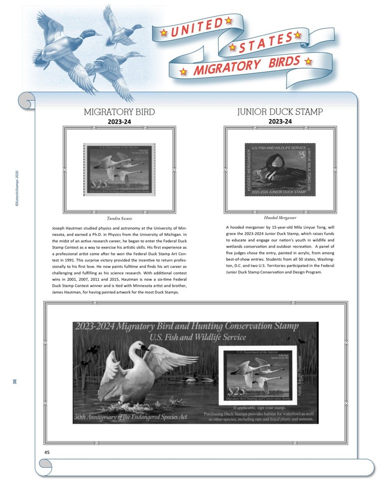 U.S. Federal Duck Stamp Supplement 2023-24 (White Ace Alternative)