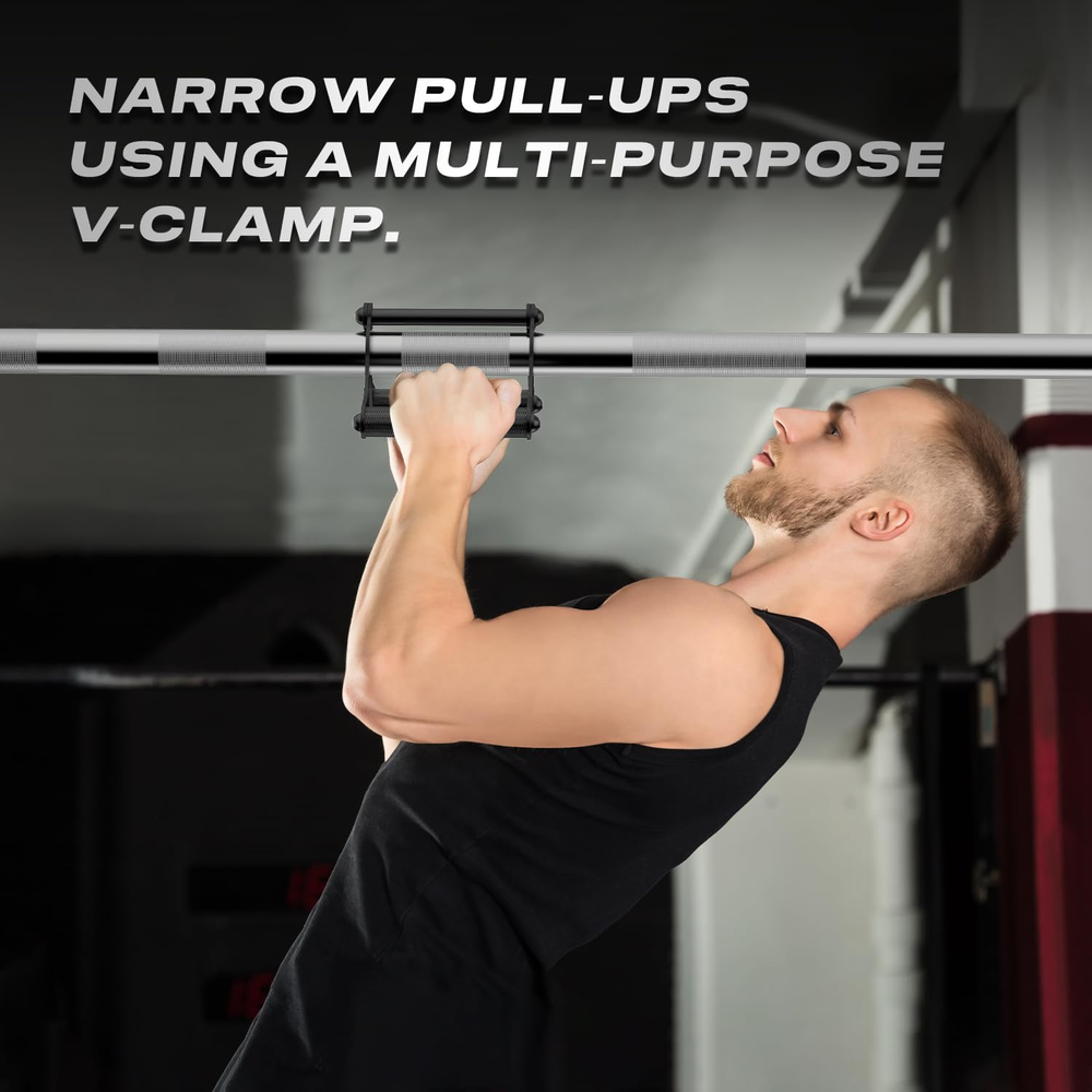 V Bar Landmine Handle Attachment, Solid Double D Row Handle with Non-Slip Grip