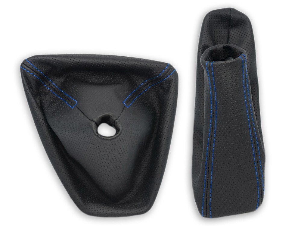 FOR BMW E90 E91 E92 E93 GEAR SHIFT + EBRAKE GAITER PERFORATED STITCHING BLUE