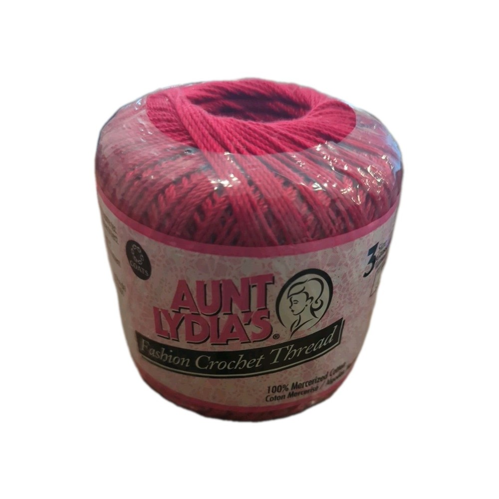 🧶🧶🧶Aunt Lydia's "Red" 100% Cotton Size 3 Crochet Thread