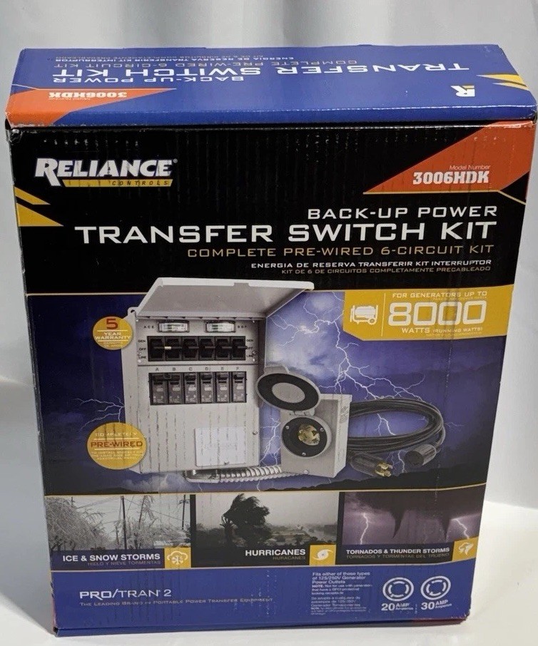Reliance Controls Backup Power Transfer Switch Kit 3006HDK