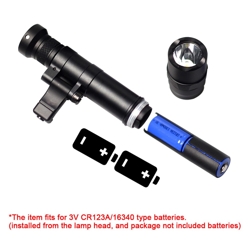 M640DF Dual Fuel Tactical LED Flashlight Offset Side Mount Hunting Weapon Light