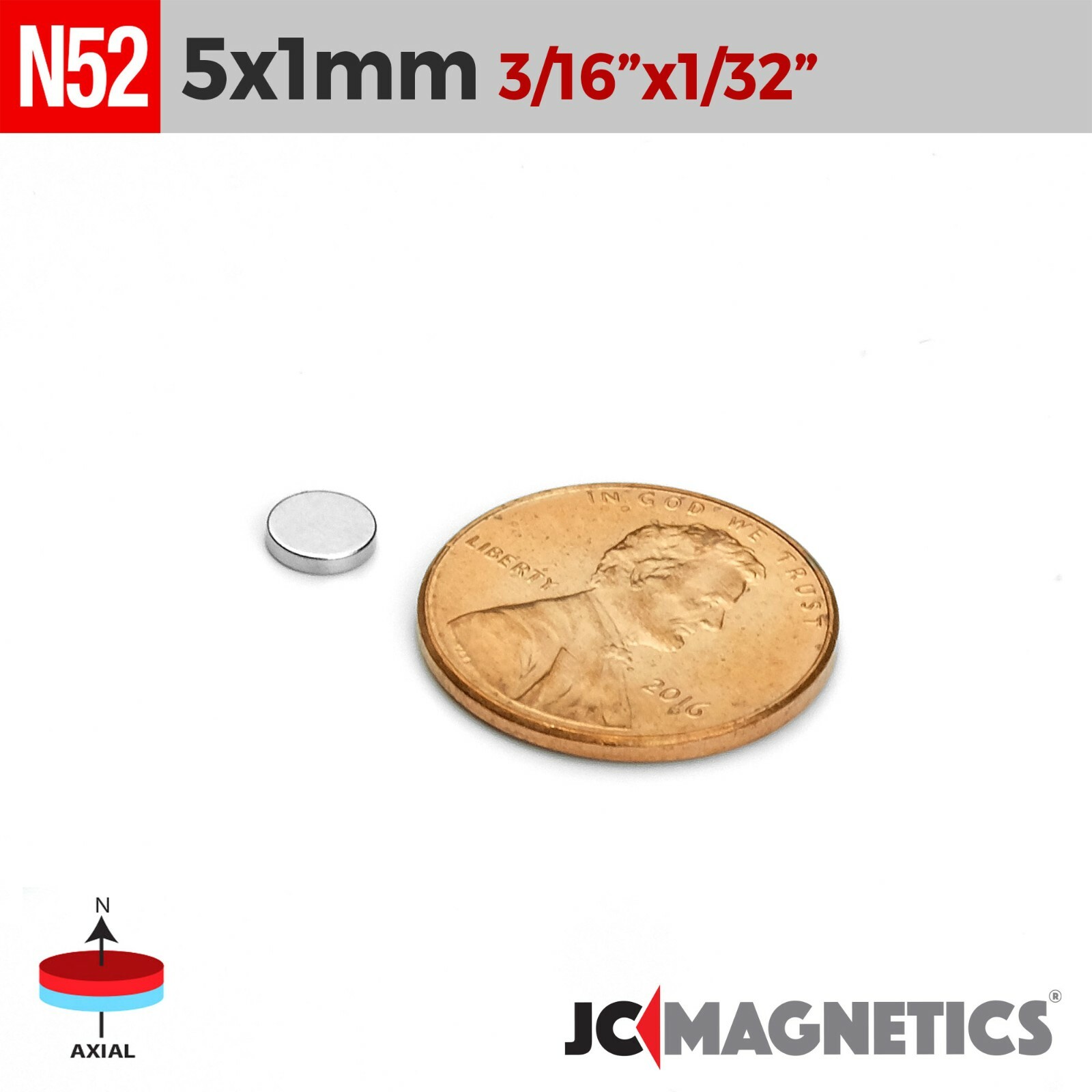 5mm x 1mm N52 Strong Rare Earth Neodymium Small Magnet Discs 5x1mm