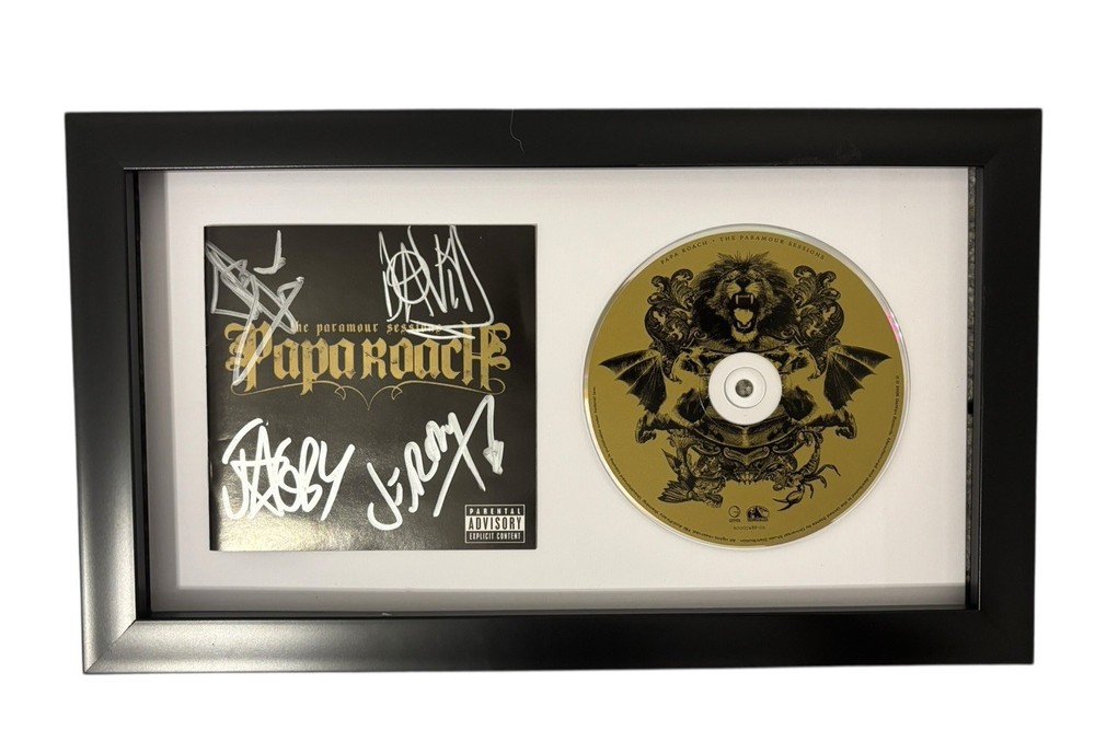 PAPA ROACH SIGNED AUTOGRAPH x4 PARAMOUR SESSIONS FRAMED & MATTED CD JACOBY +3