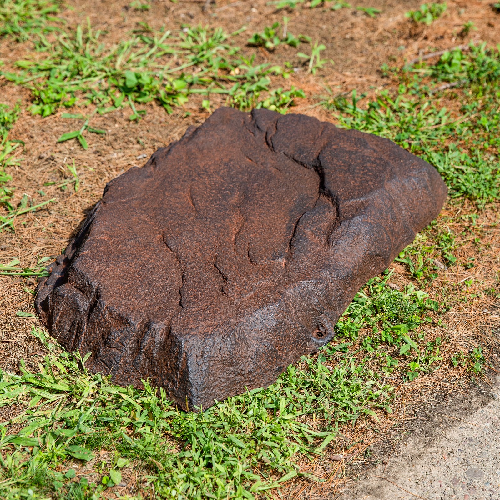 Flat Artificial Landscape Rocks with Stakes - Brown by Sunnydaze