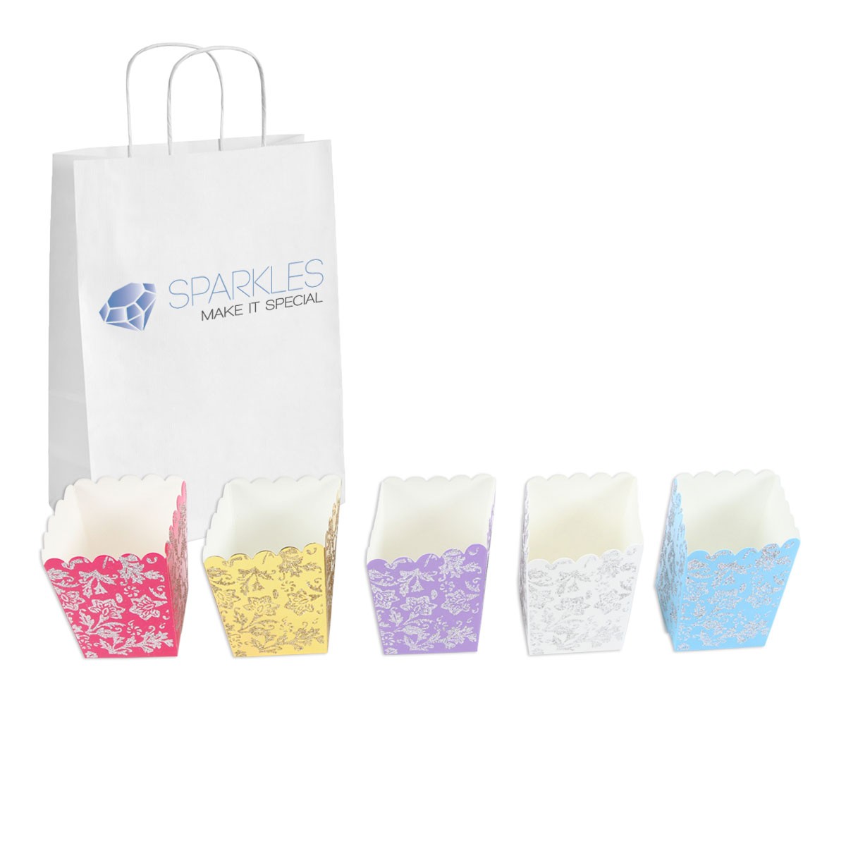 100 Wedding Favor Popcorn Gift Boxes Baby Shower Candy Free Shipping