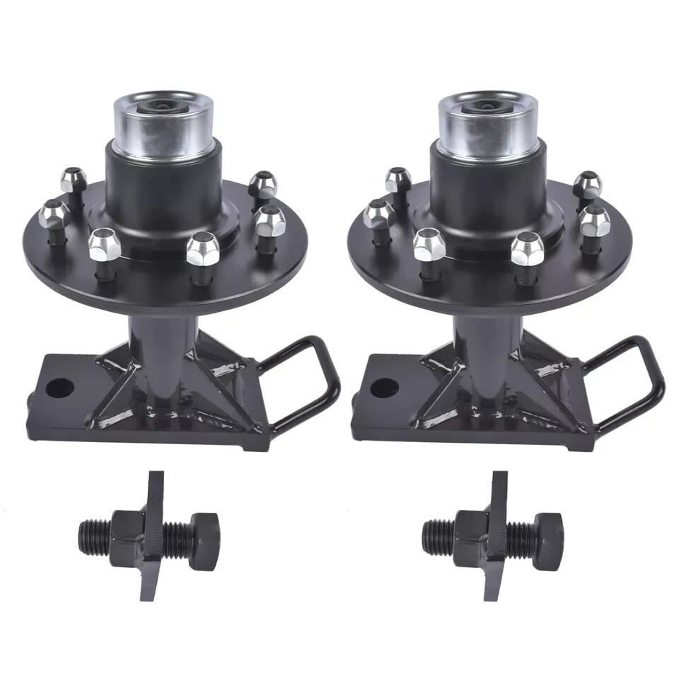 Pair 8000LB 8 x 6.5 Lug Superior Shipping Container Wheels Bolt-on Spindle Kit.