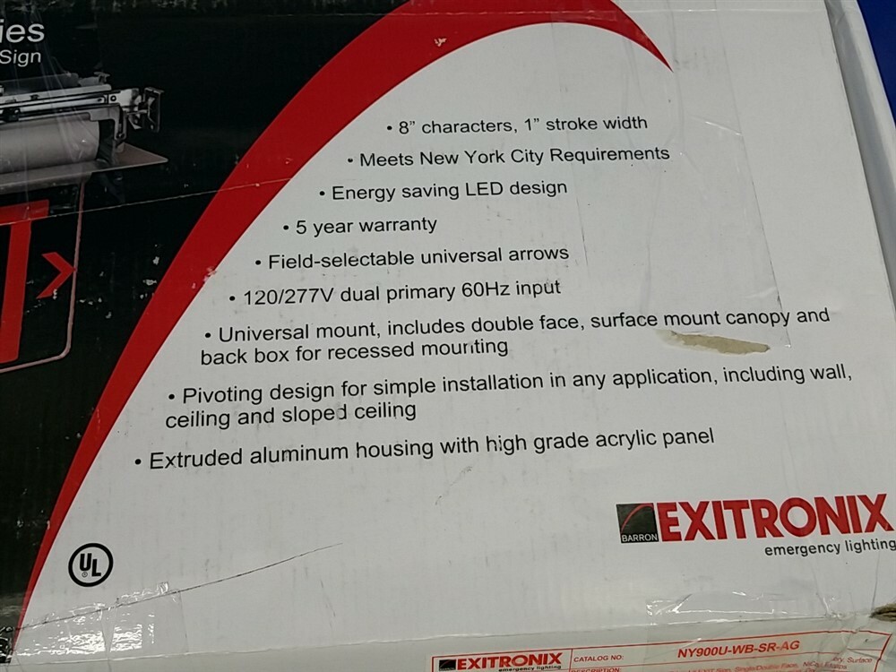 Exitronix Universal LED Edgelit 8" Exit Sign MY900U-SR Series