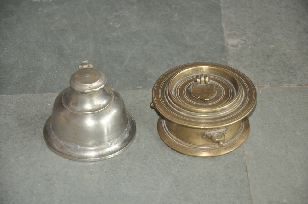 Vintage Brass Handcrafted Fine Solid Different Unique Inkpots