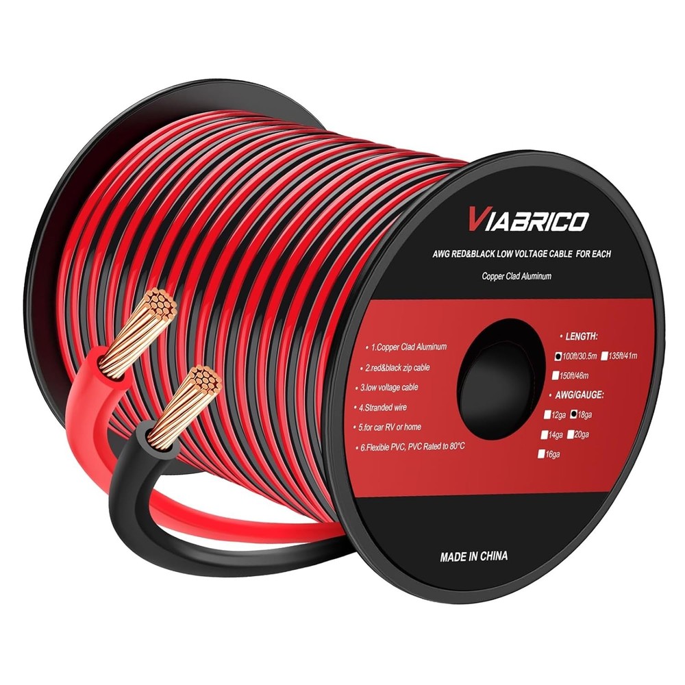 Versatile 18AWG 100FT Dual Conductor Wire - Perfect for Electrifying Projects