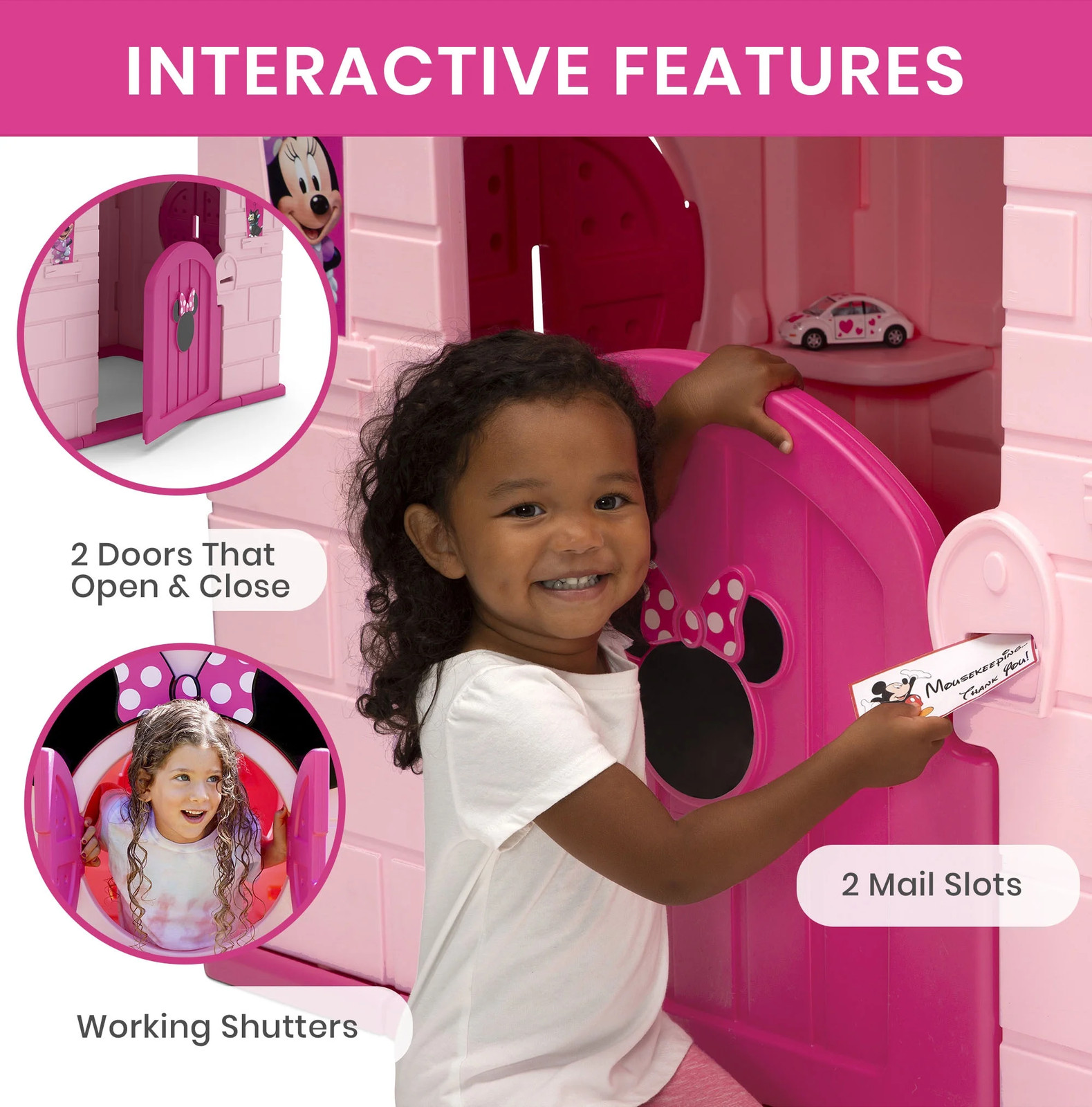 GIRLS PLAYHOUSE Minnie Mouse Indoor/Outdoor Kids Toddlers