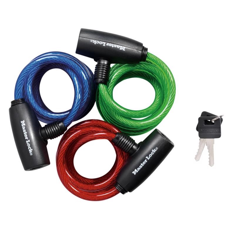 Master Lock 8127TRI Keyed-Alike Vinyl Multi Purpose Cable Lock 6 ft.