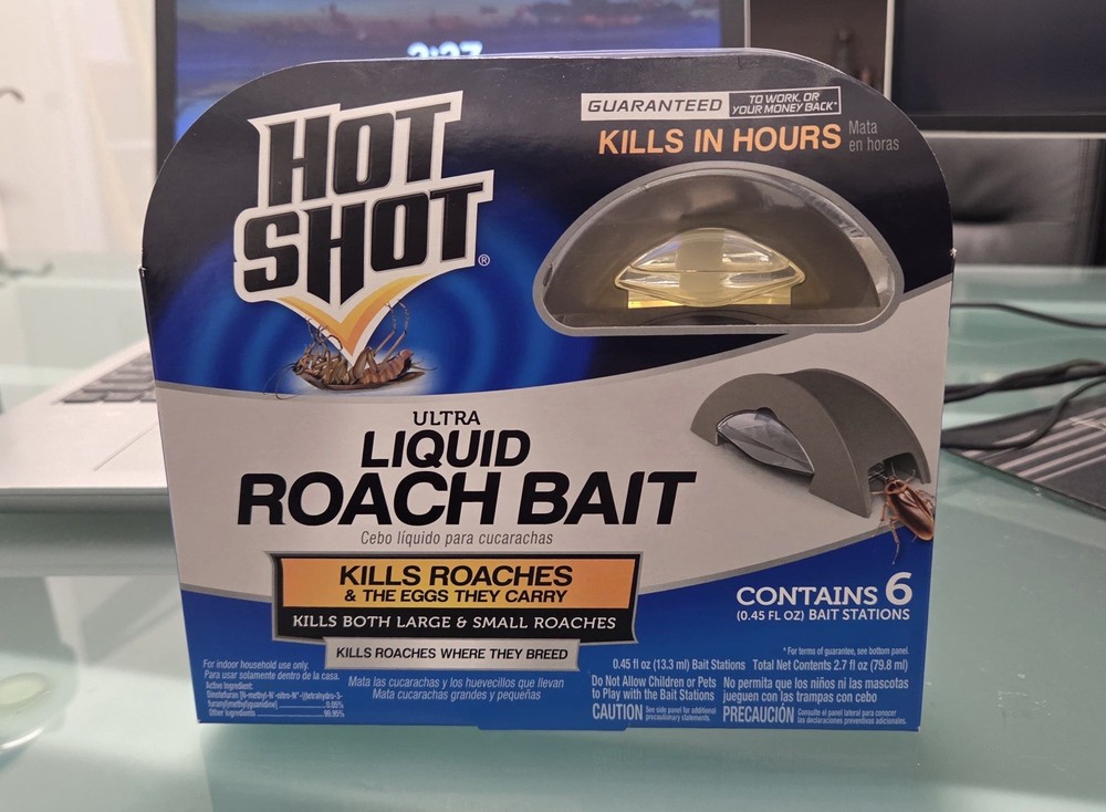 Hot Shot Liquid Roach Bait Killer, 1-Pack, 6-Count